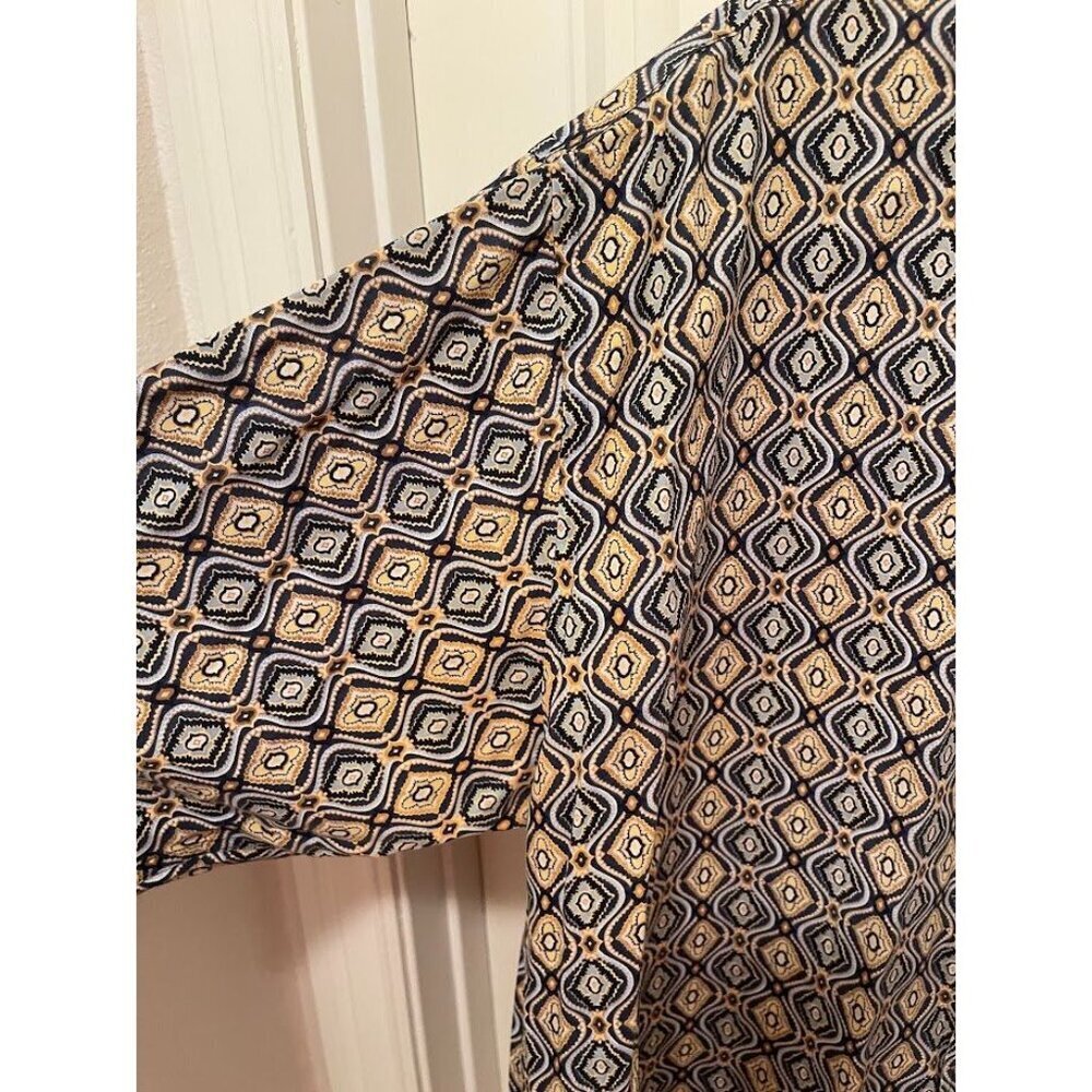 Alan Flusser Geometric Print Button-Down Shirt MEN'S SZ M